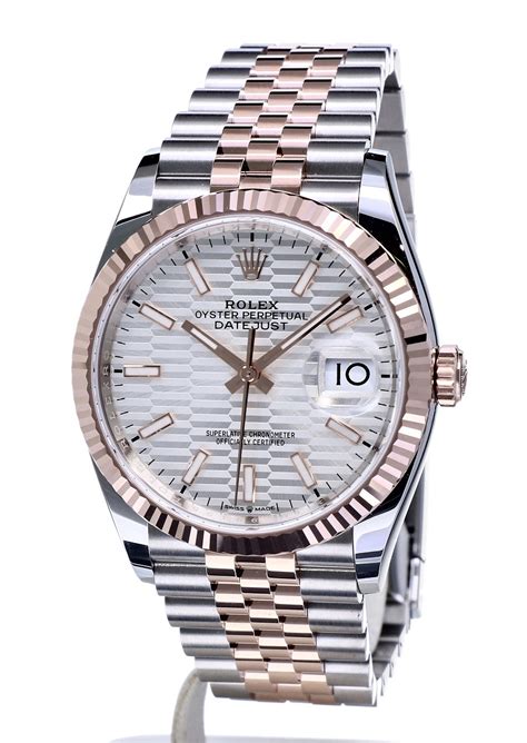 rolex datejust ii steel white gold watch silver diamond dial|36mm rolex datejust rose gold.